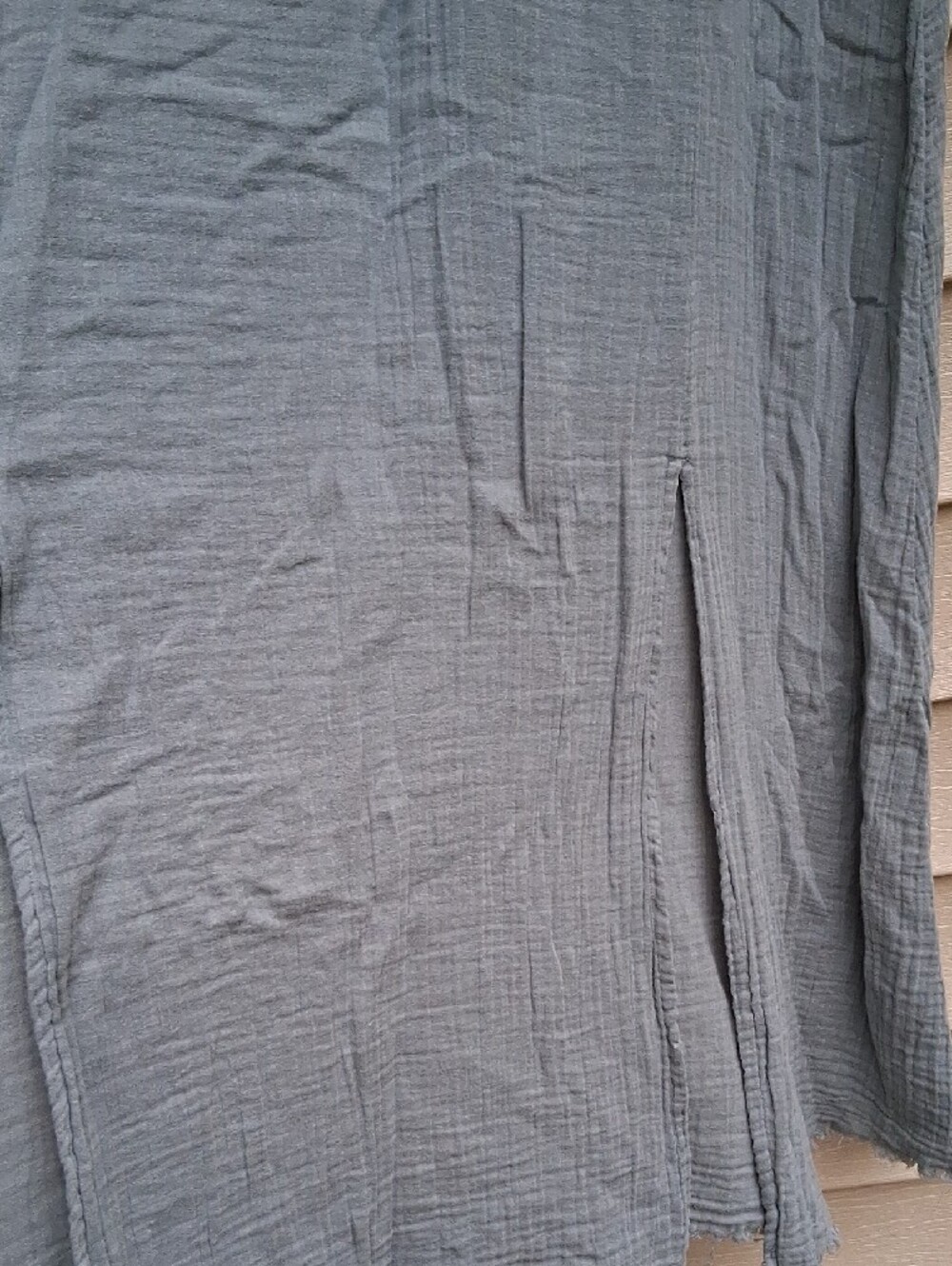 NATURAL LIFE Gray Spaghetti-Strap Gauze Maxi Dress - Picture 6 of 12